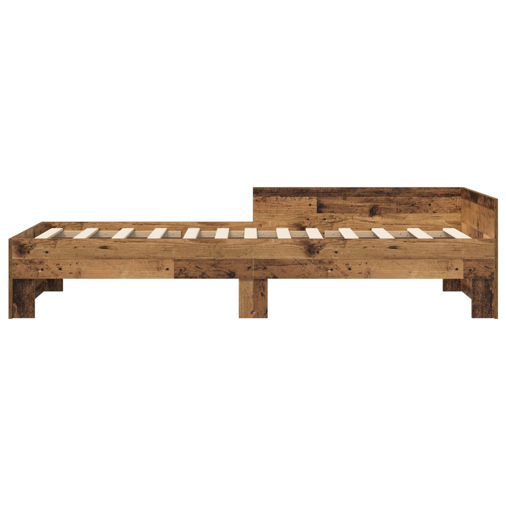 vidaXL Rama łóżka z wezgłowiem Stare drewno 80 x 200 cm