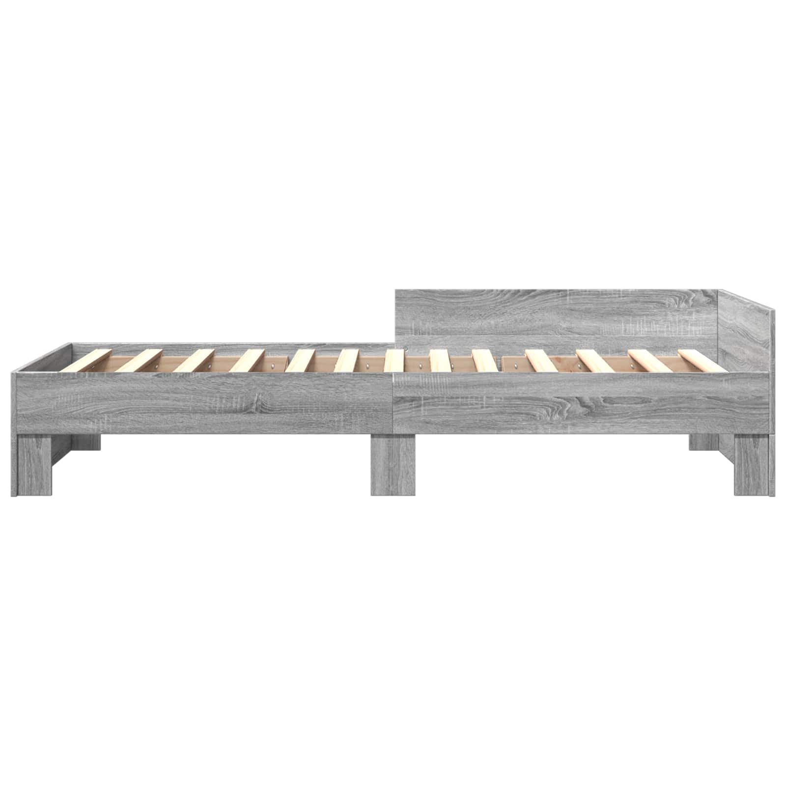 vidaXL Rama łóżka z wezgłowiem Szary Sonoma 80 x 200 cm