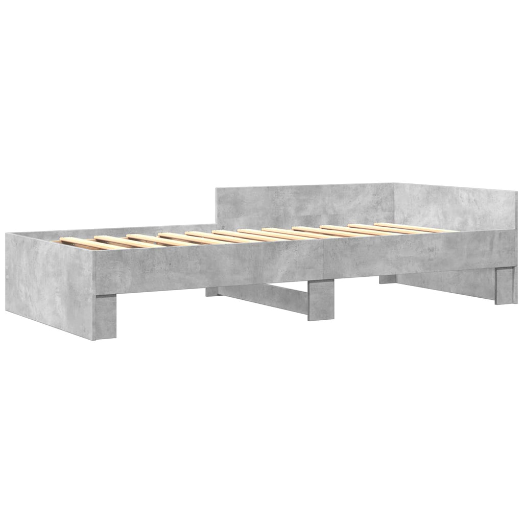 vidaXL Rama łóżka z wezgłowiem Betonowy szary 80 x 200 cm