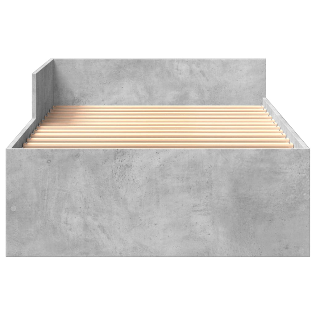 vidaXL Rama łóżka z wezgłowiem Betonowy szary 80 x 200 cm