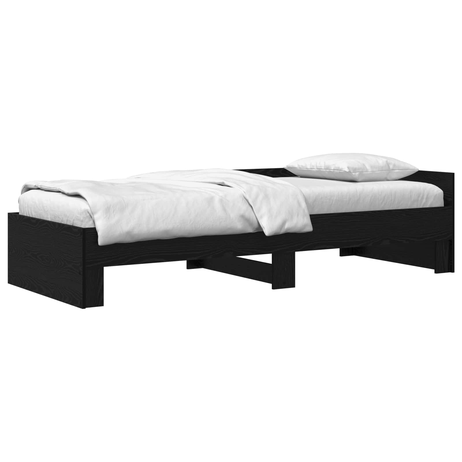 vidaXL Rama łóżka z wezgłowiem Czarny dąb 80 x 200 cm