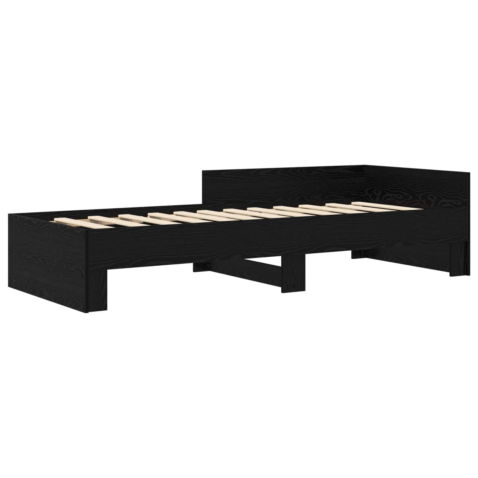 vidaXL Rama łóżka z wezgłowiem Czarny dąb 80 x 200 cm