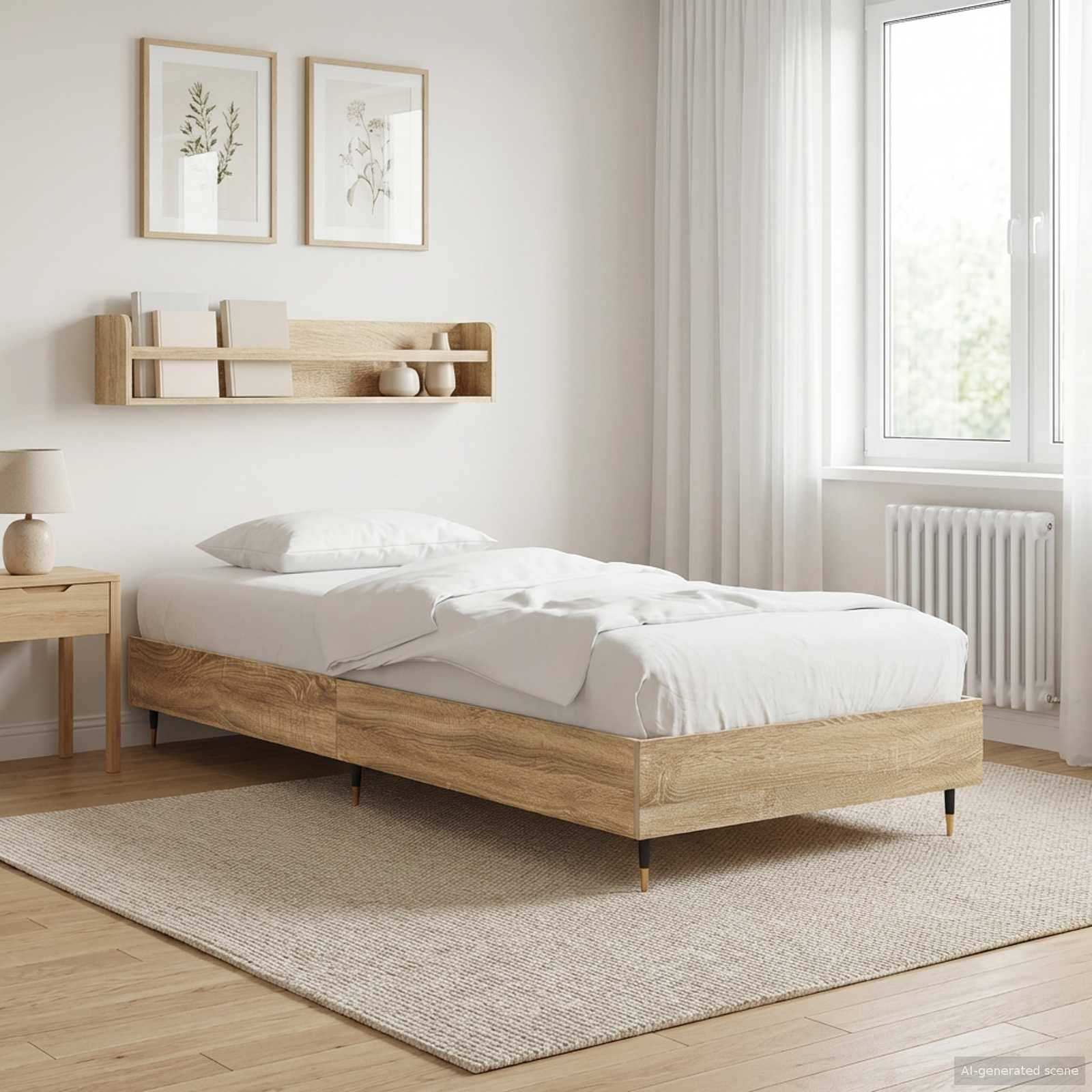 vidaXL Ramka łóżka dąb Sonoma 80 x 200 cm Drewno inżynieryjne