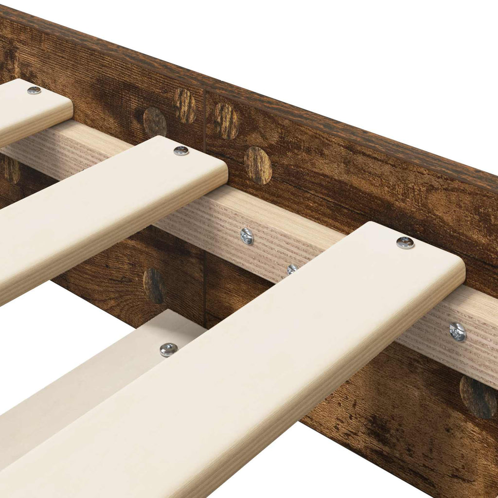 vidaXL Ramka łóżka Dąb wędzony 80 x 200 cm Drewno inżynieryjne