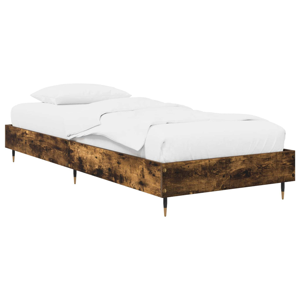 vidaXL Ramka łóżka Dąb wędzony 80 x 200 cm Drewno inżynieryjne