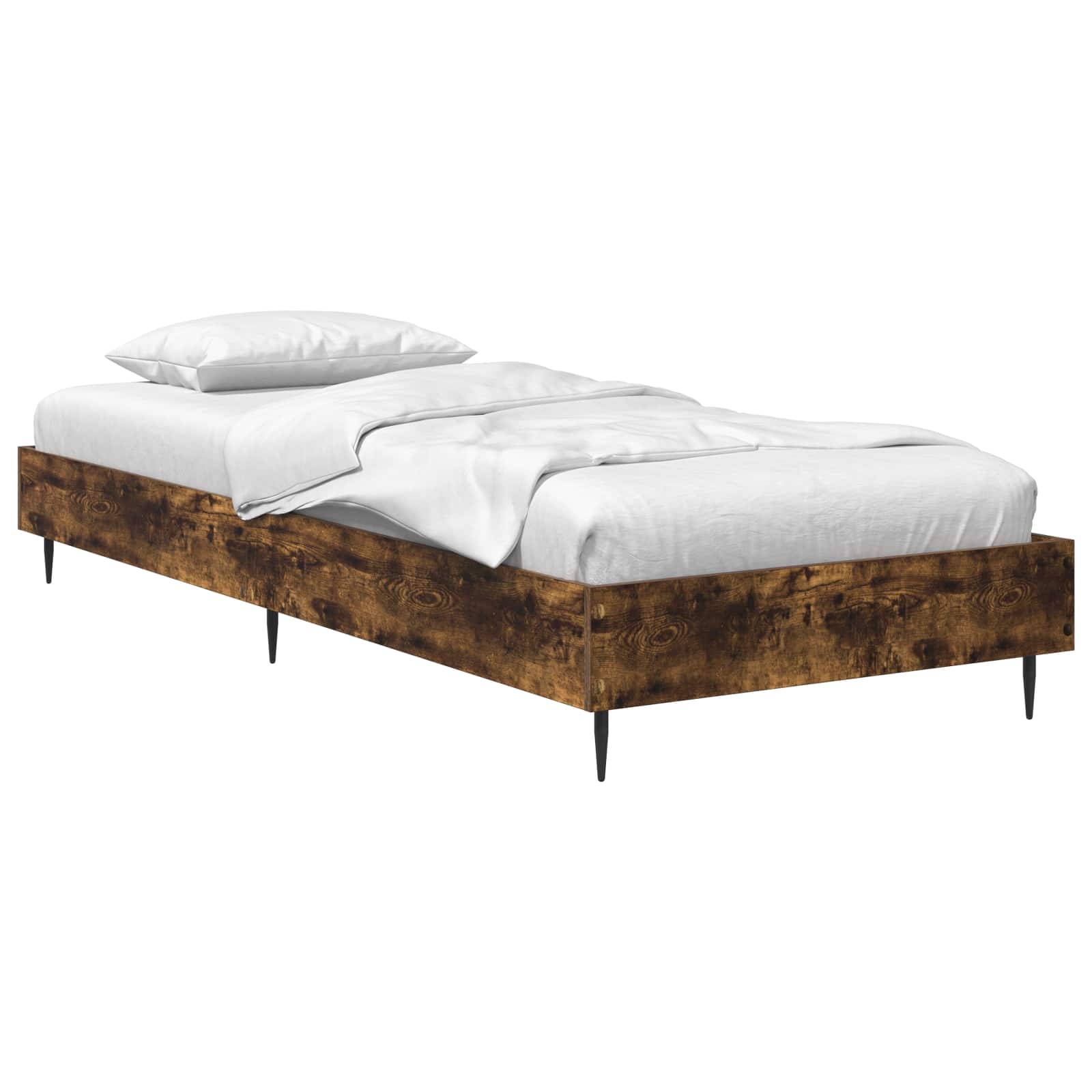 vidaXL Ramka łóżka Dąb wędzony 80 x 200 cm Drewno inżynieryjne