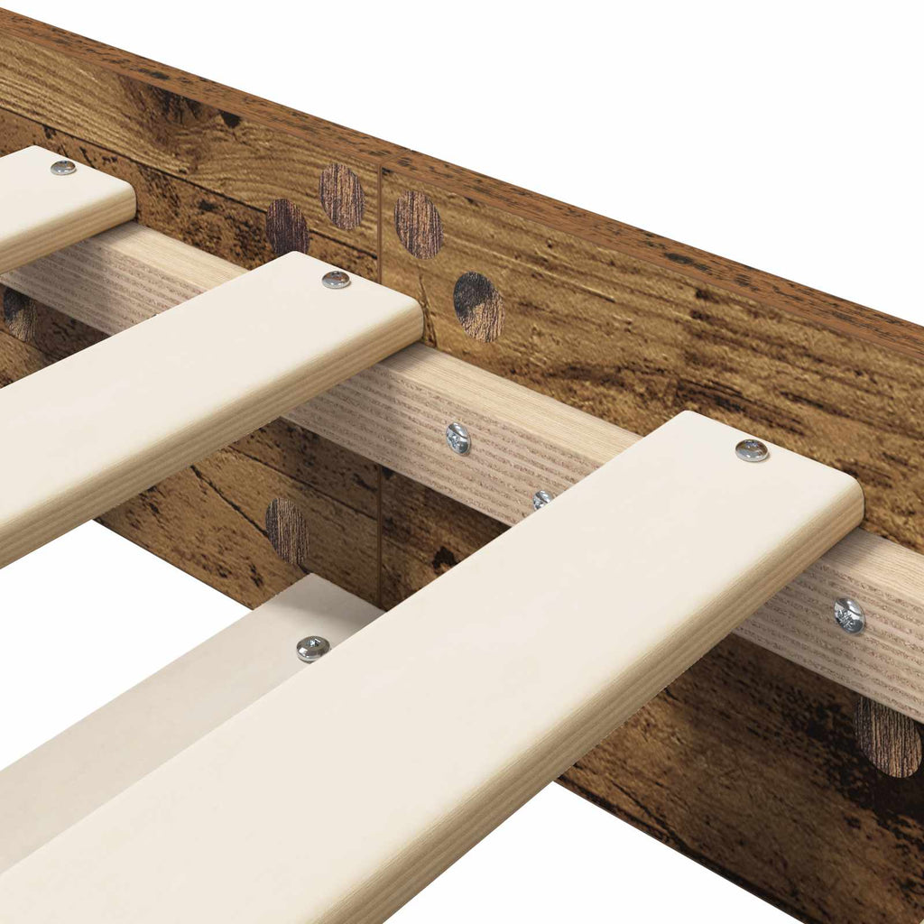 vidaXL Ramka łóżka Stare drewno 80 x 200 cm Drewno inżynieryjne