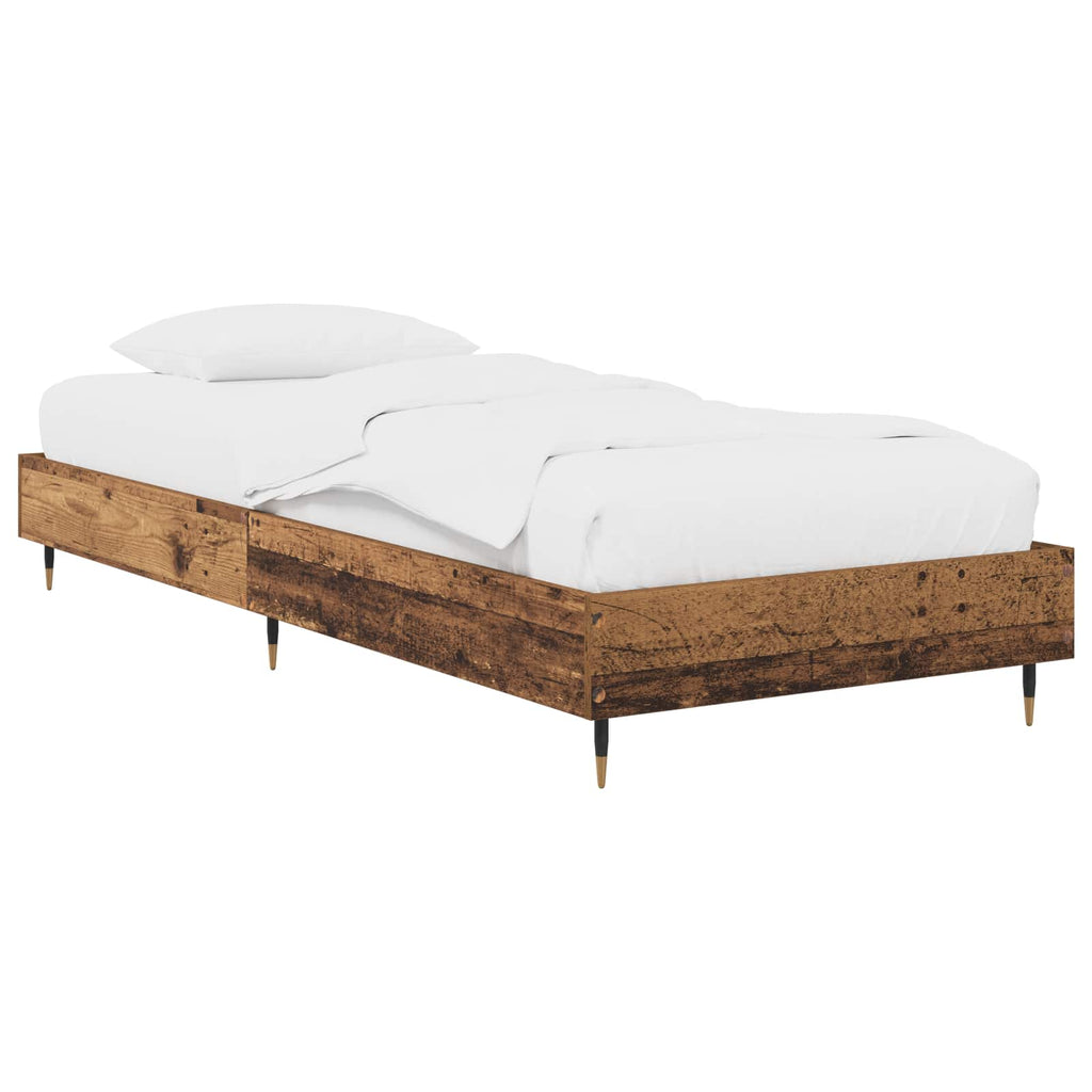 vidaXL Ramka łóżka Stare drewno 80 x 200 cm Drewno inżynieryjne