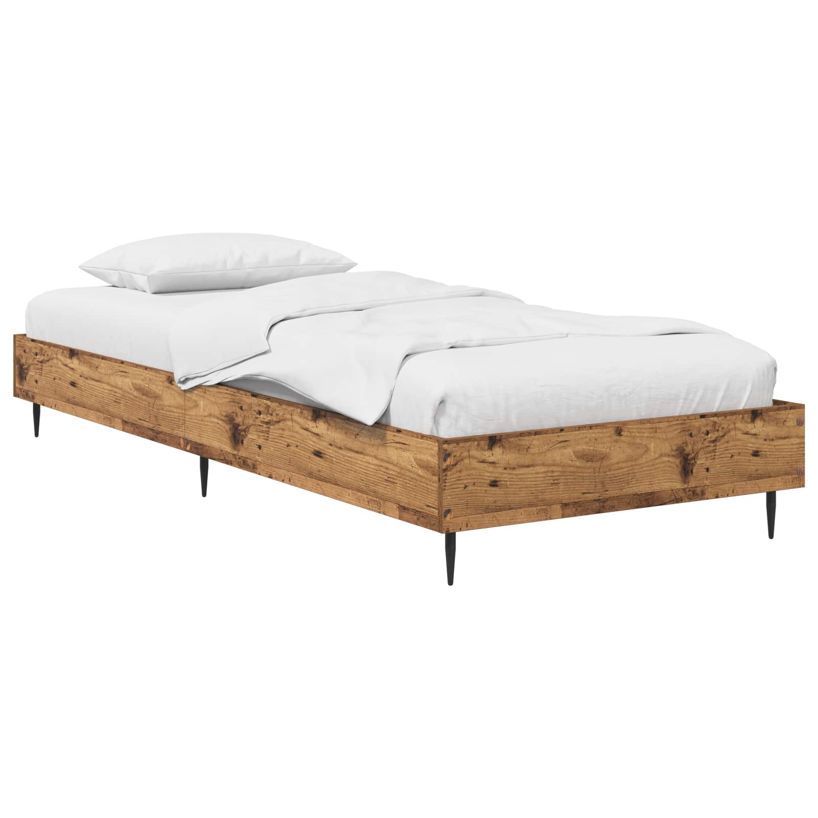 vidaXL Ramka łóżka Stare drewno 80 x 200 cm Drewno inżynieryjne