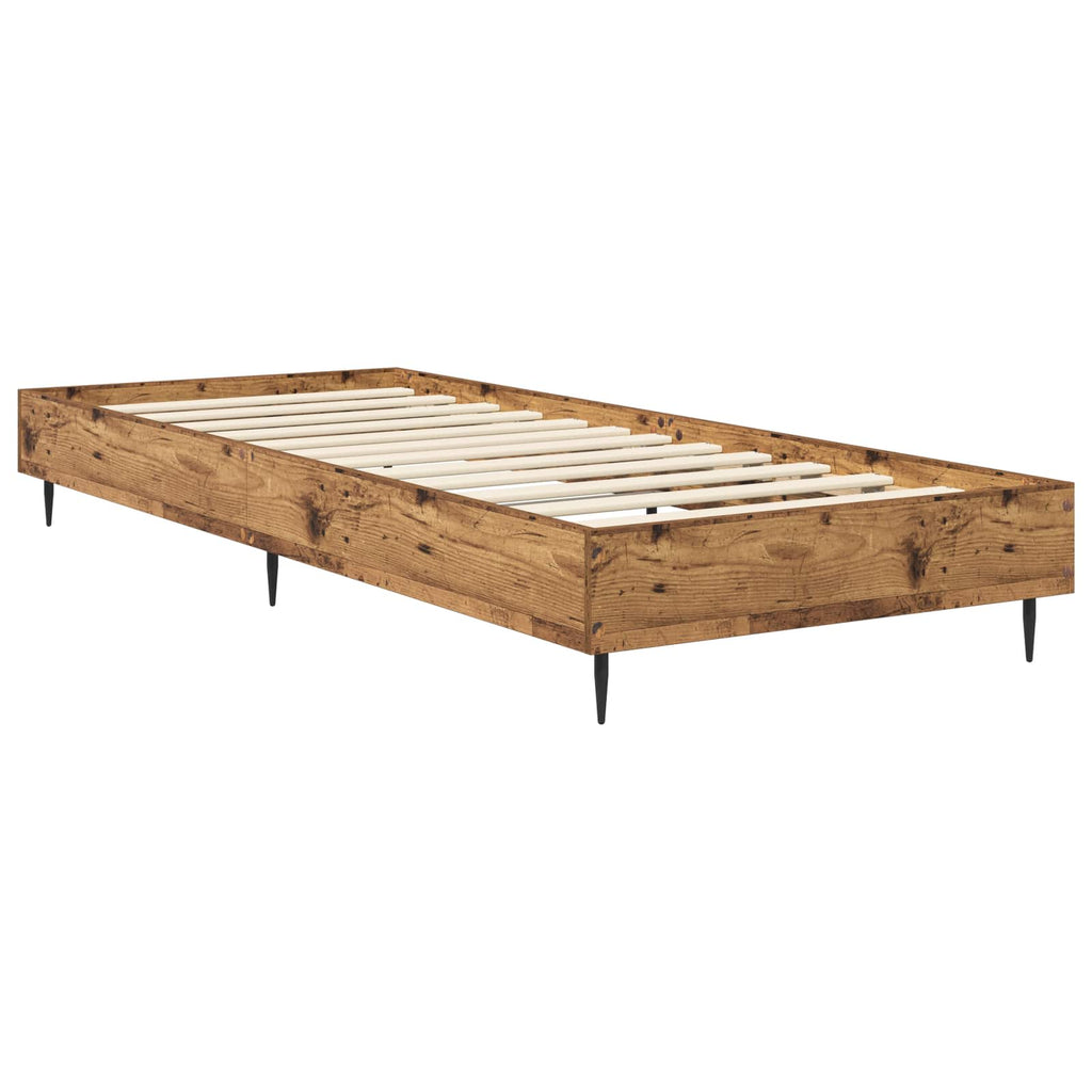 vidaXL Ramka łóżka Stare drewno 80 x 200 cm Drewno inżynieryjne