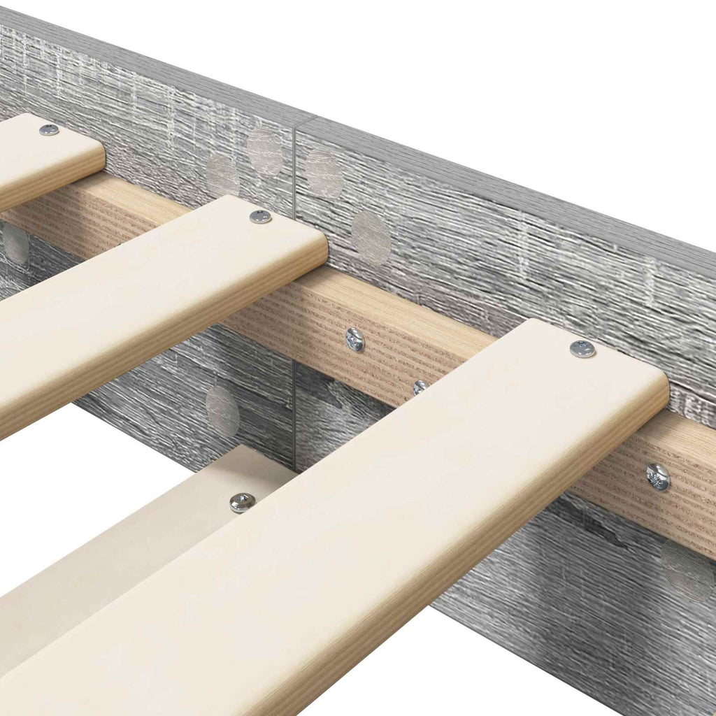 vidaXL Ramka łóżka Szary Sonoma 80 x 200 cm Drewno inżynieryjne