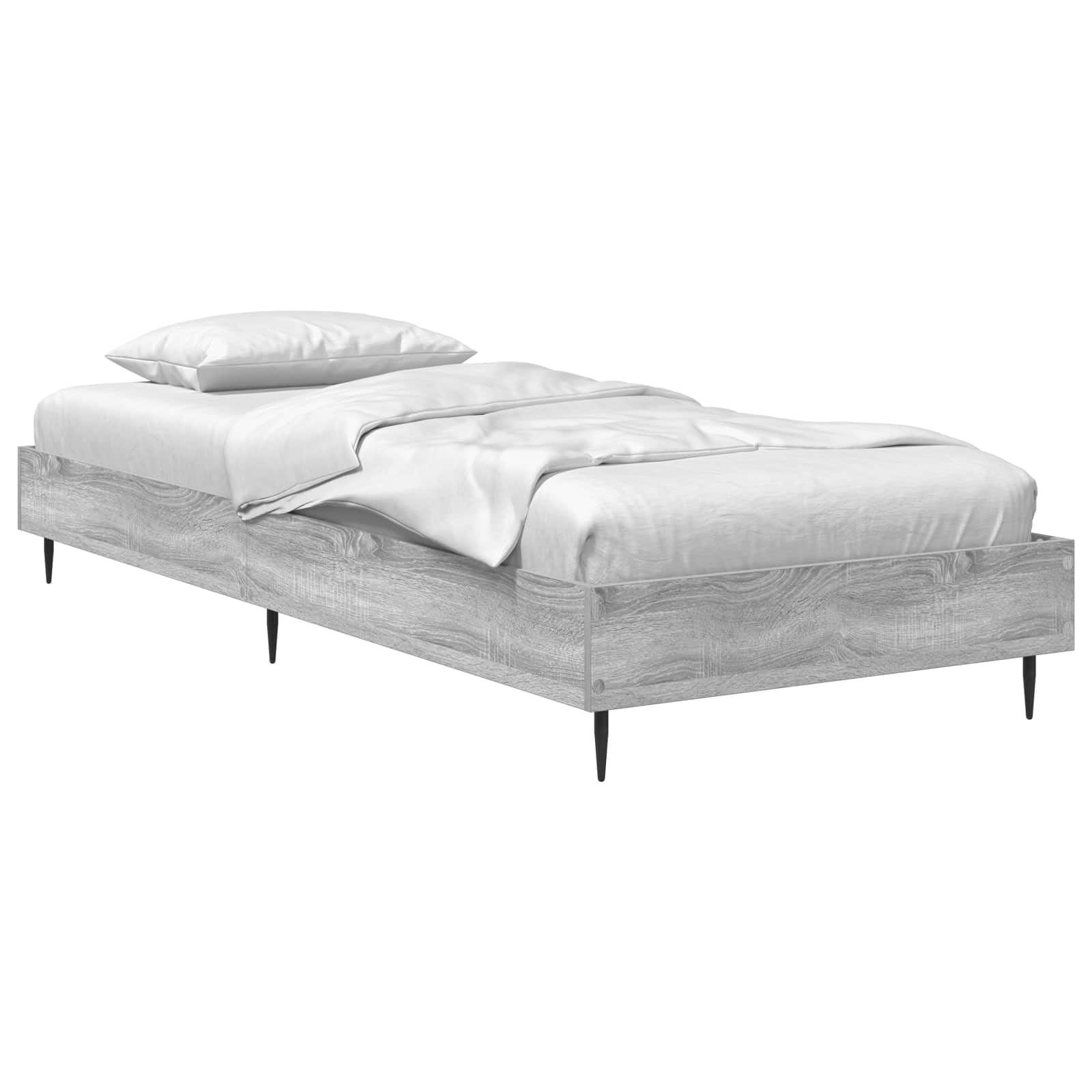 vidaXL Ramka łóżka Szary Sonoma 80 x 200 cm Drewno inżynieryjne