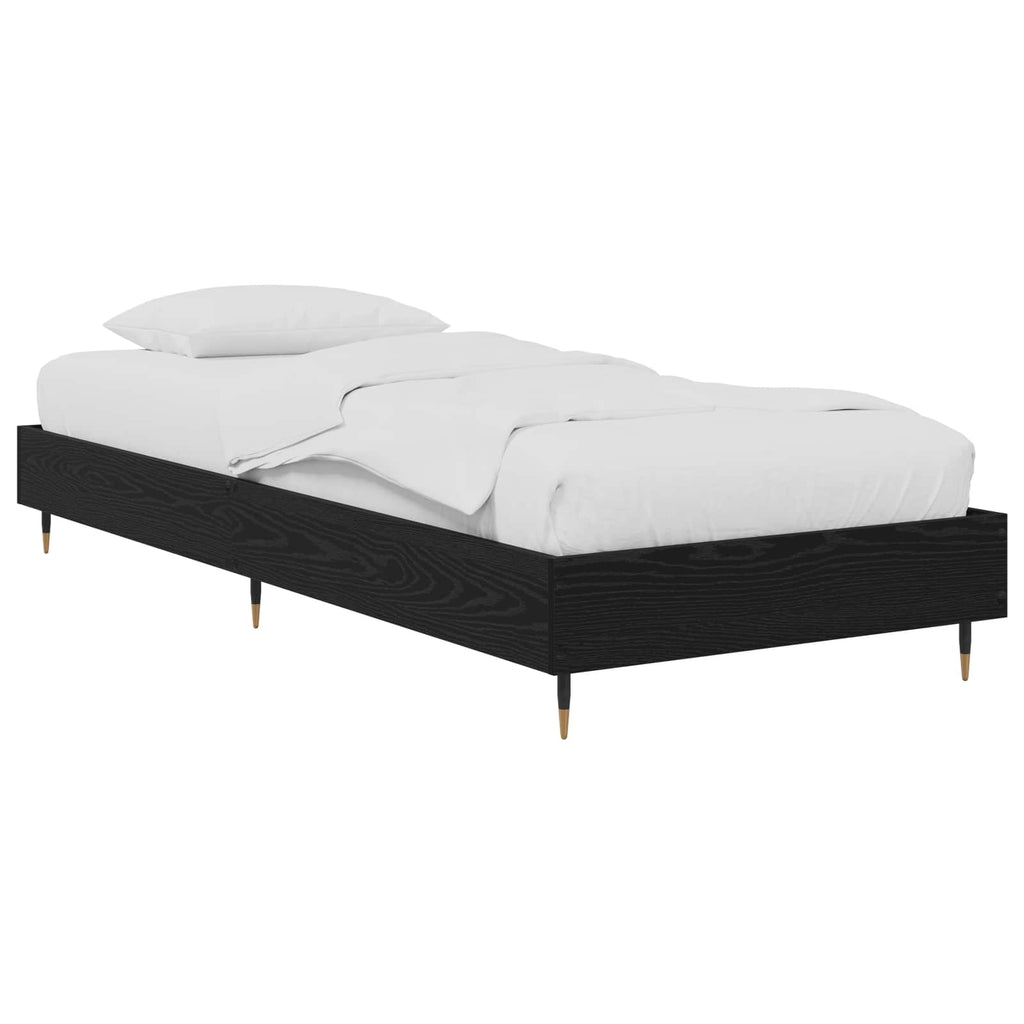 vidaXL Ramka łóżka Czarny dąb 80 x 200 cm Drewno inżynieryjne