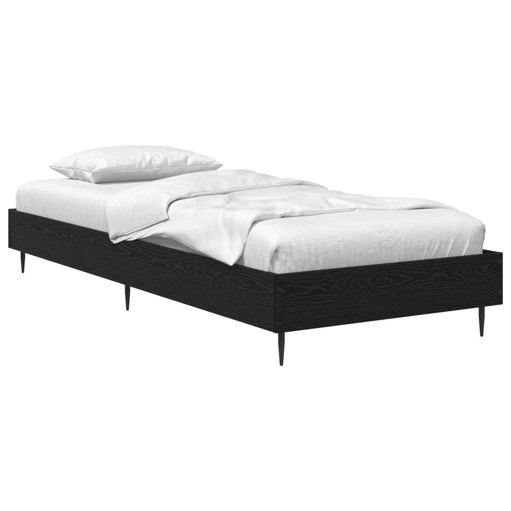vidaXL Ramka łóżka Czarny dąb 80 x 200 cm Drewno inżynieryjne