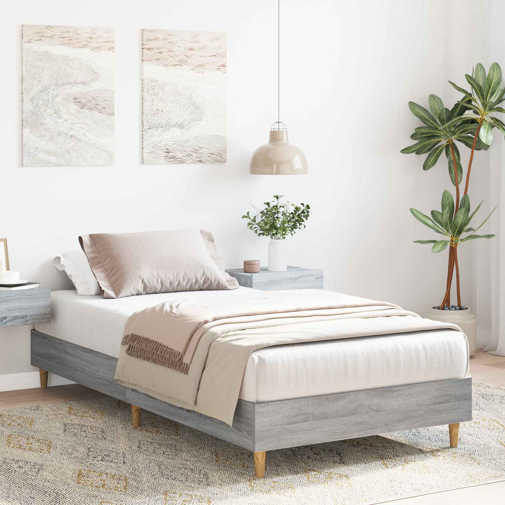vidaXL Ramka łóżka Szary Sonoma 80 x 200 cm Drewno inżynieryjne