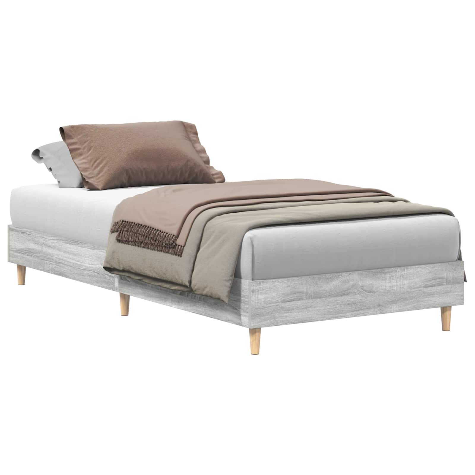 vidaXL Ramka łóżka Szary Sonoma 80 x 200 cm Drewno inżynieryjne