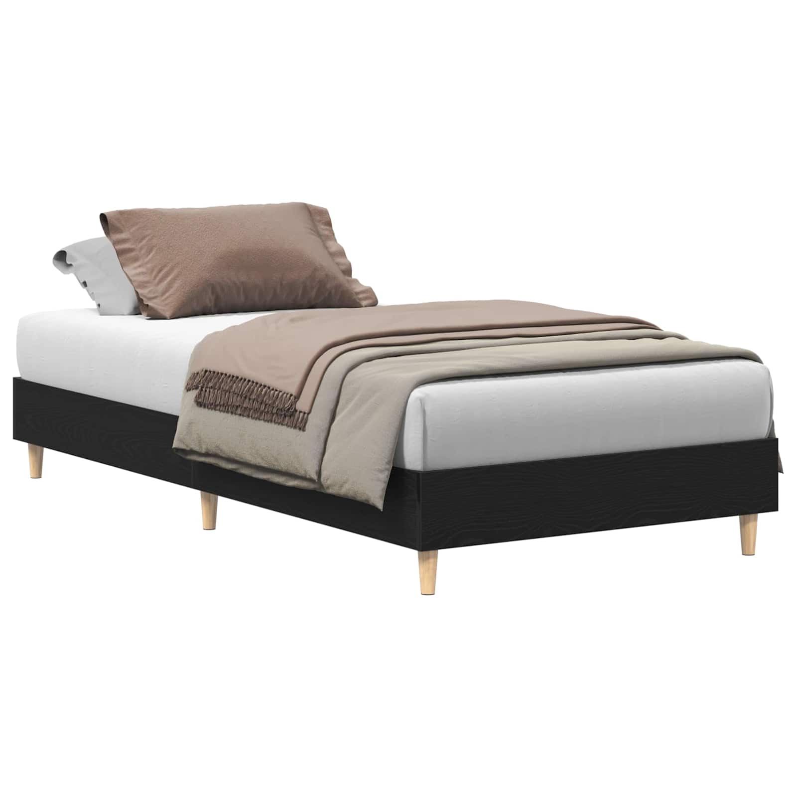 vidaXL Ramka łóżka Czarny dąb 80 x 200 cm Drewno inżynieryjne