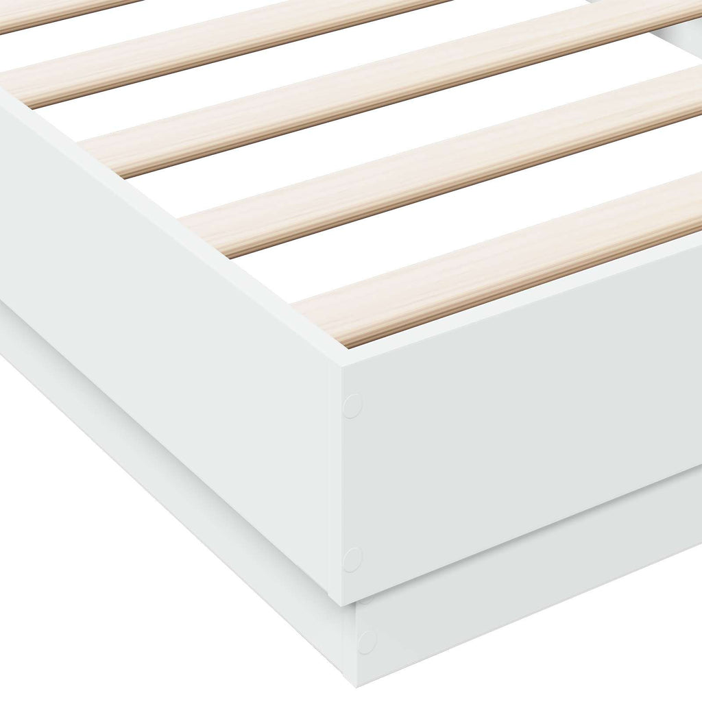 vidaXL Rama łóżka podłogowego Biały 80 x 200 cm Drewno inżynieryjne