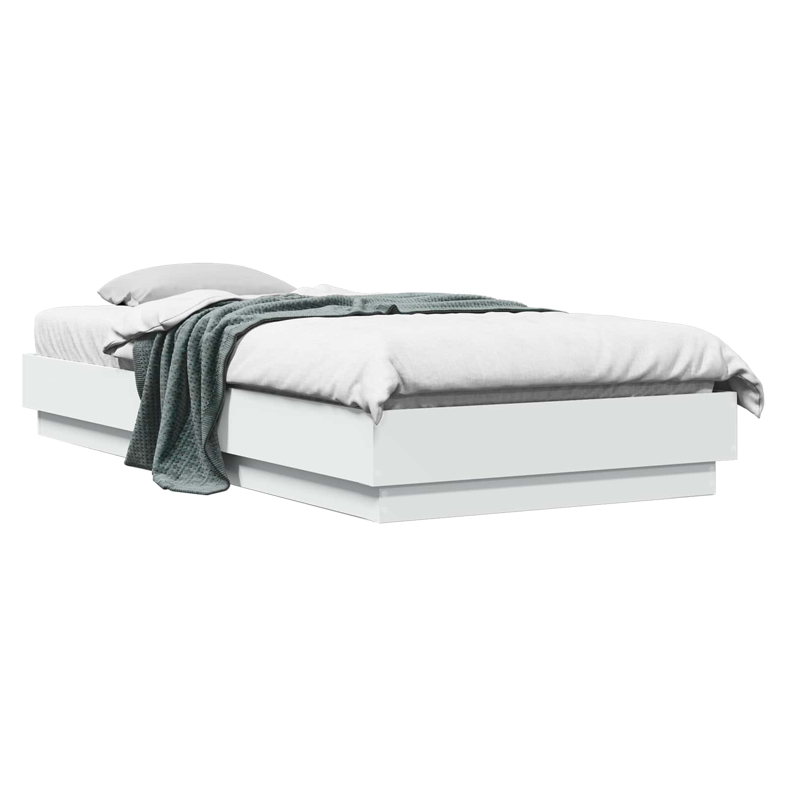 vidaXL Rama łóżka podłogowego Biały 80 x 200 cm Drewno inżynieryjne