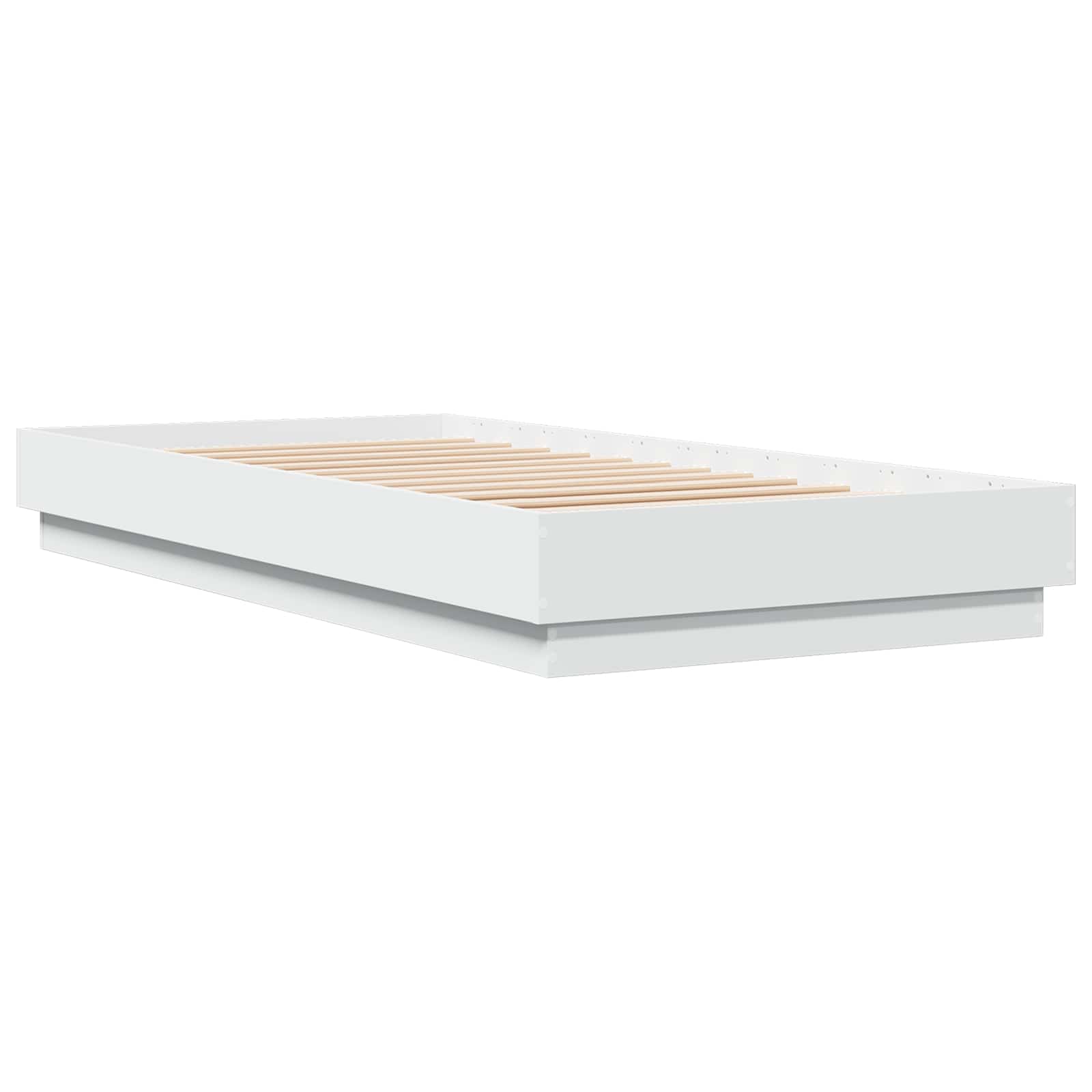 vidaXL Rama łóżka podłogowego Biały 80 x 200 cm Drewno inżynieryjne
