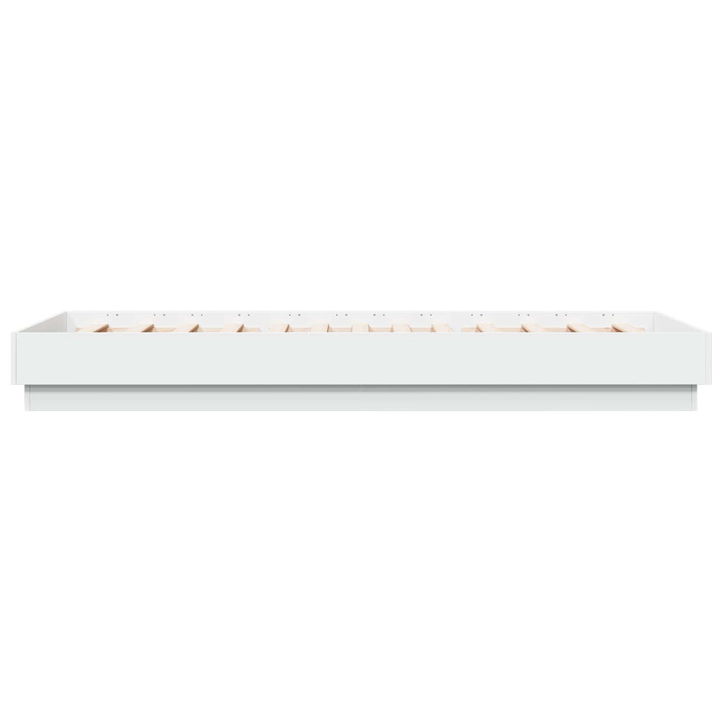 vidaXL Rama łóżka podłogowego Biały 80 x 200 cm Drewno inżynieryjne
