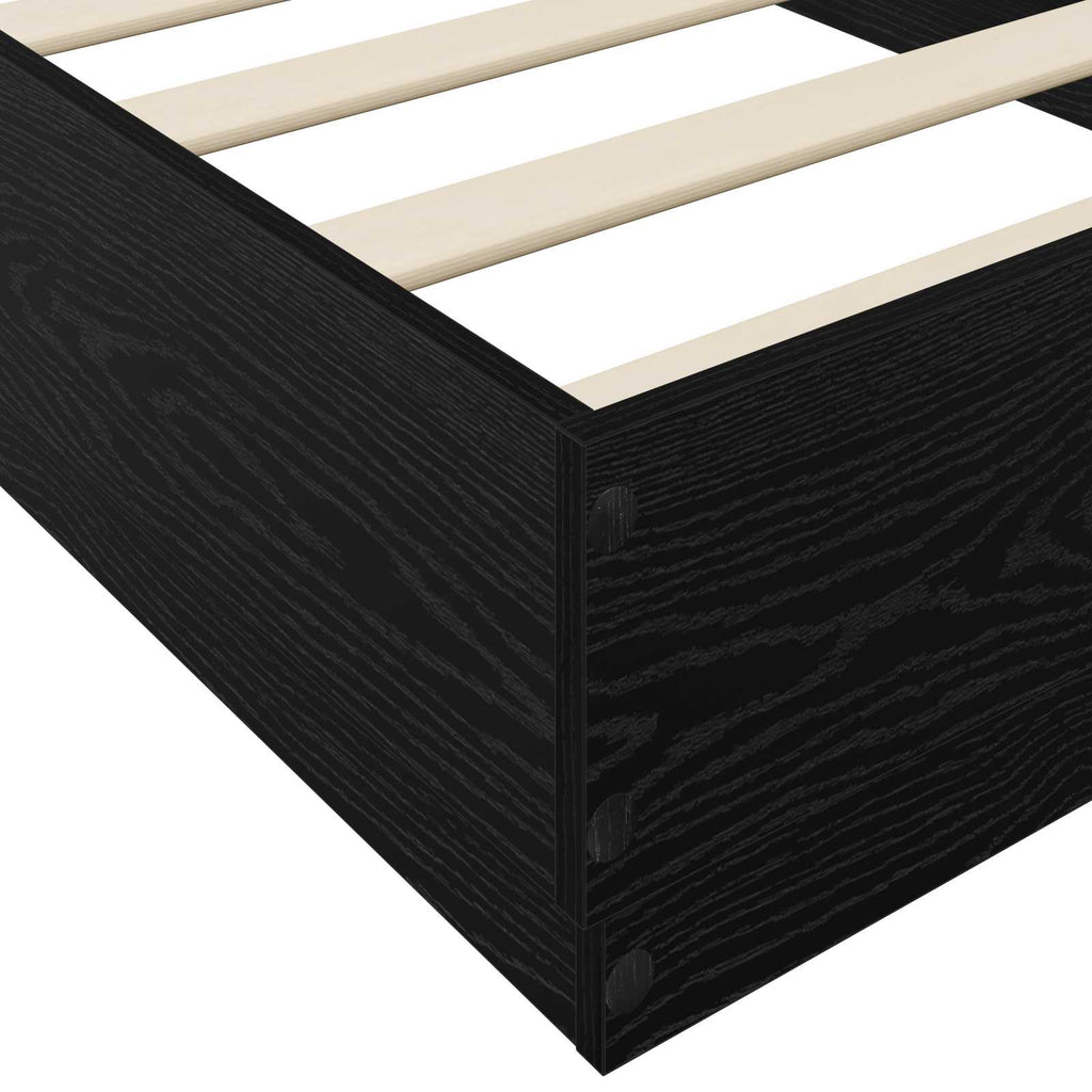 vidaXL Rama łóżka podłogowego Czarny dąb 80 x 200 cm