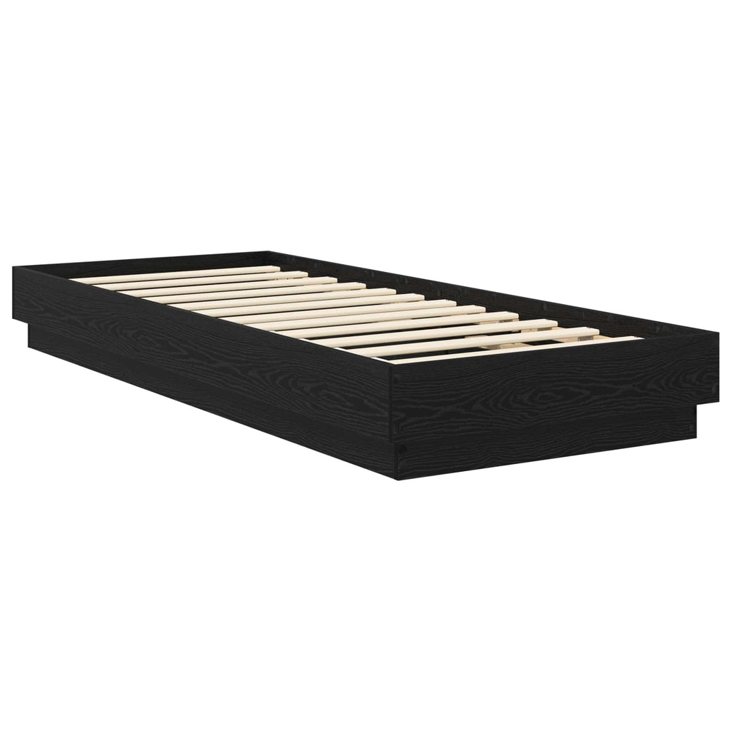 vidaXL Rama łóżka podłogowego Czarny dąb 80 x 200 cm