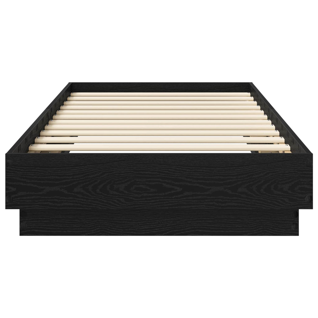 vidaXL Rama łóżka podłogowego Czarny dąb 80 x 200 cm