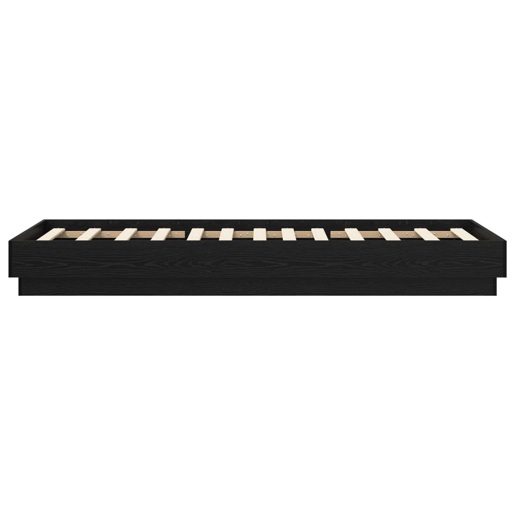 vidaXL Rama łóżka podłogowego Czarny dąb 80 x 200 cm