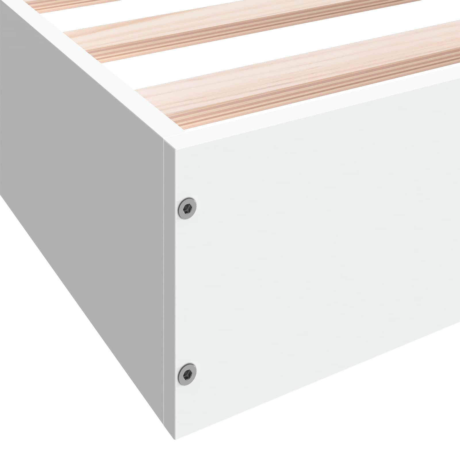 vidaXL Rama łóżka podłogowego Biały 80 x 200 cm Drewno inżynieryjne