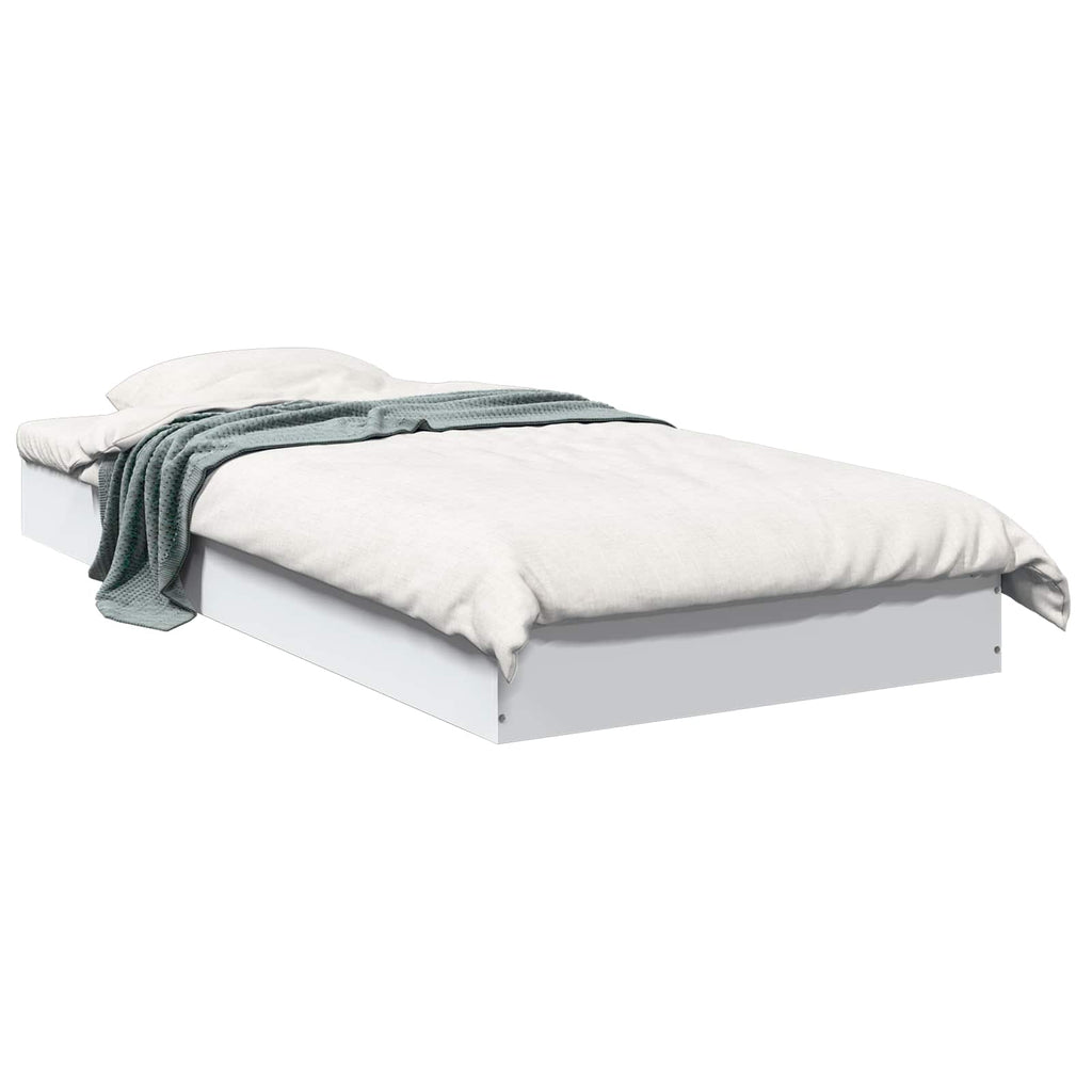 vidaXL Rama łóżka podłogowego Biały 80 x 200 cm Drewno inżynieryjne