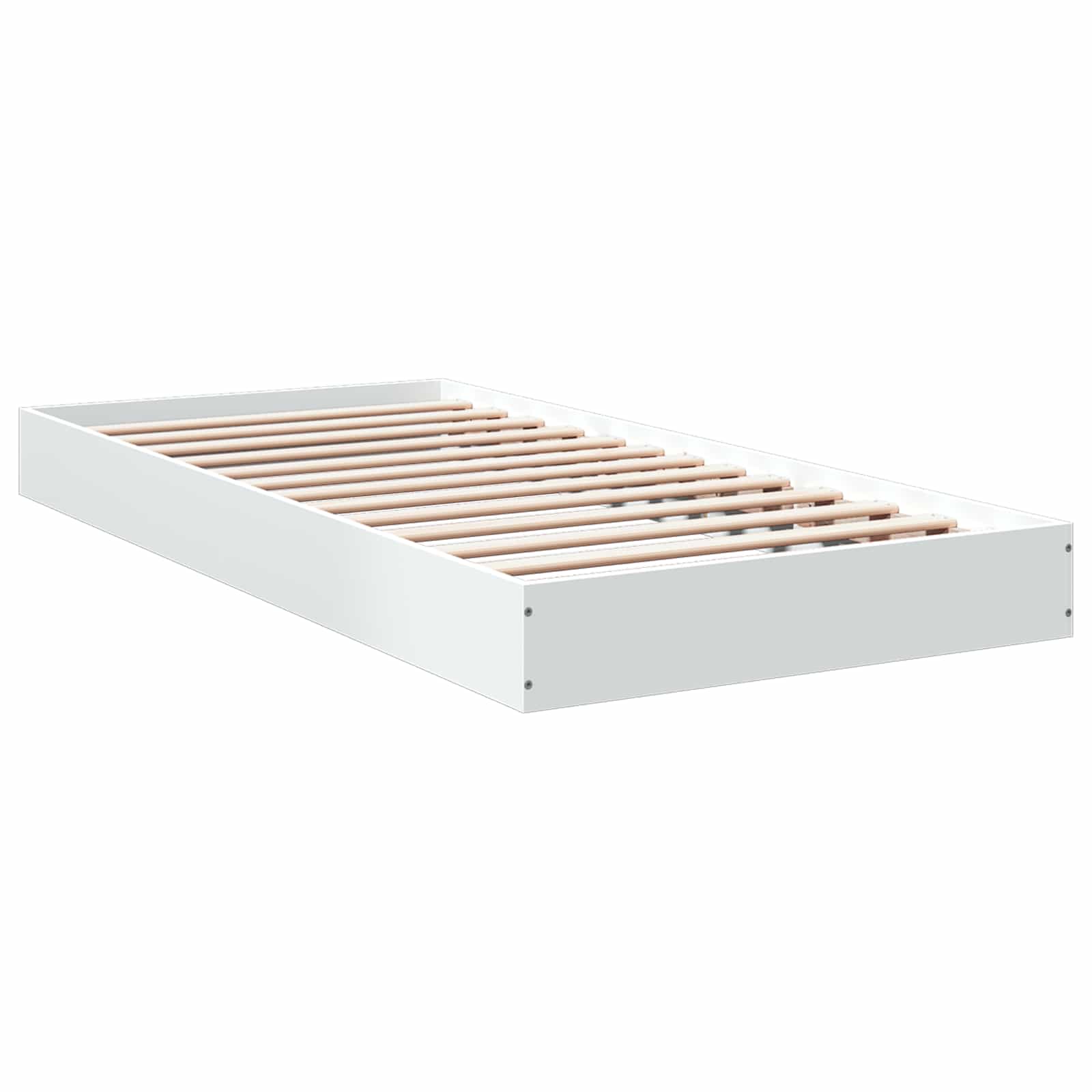 vidaXL Rama łóżka podłogowego Biały 80 x 200 cm Drewno inżynieryjne