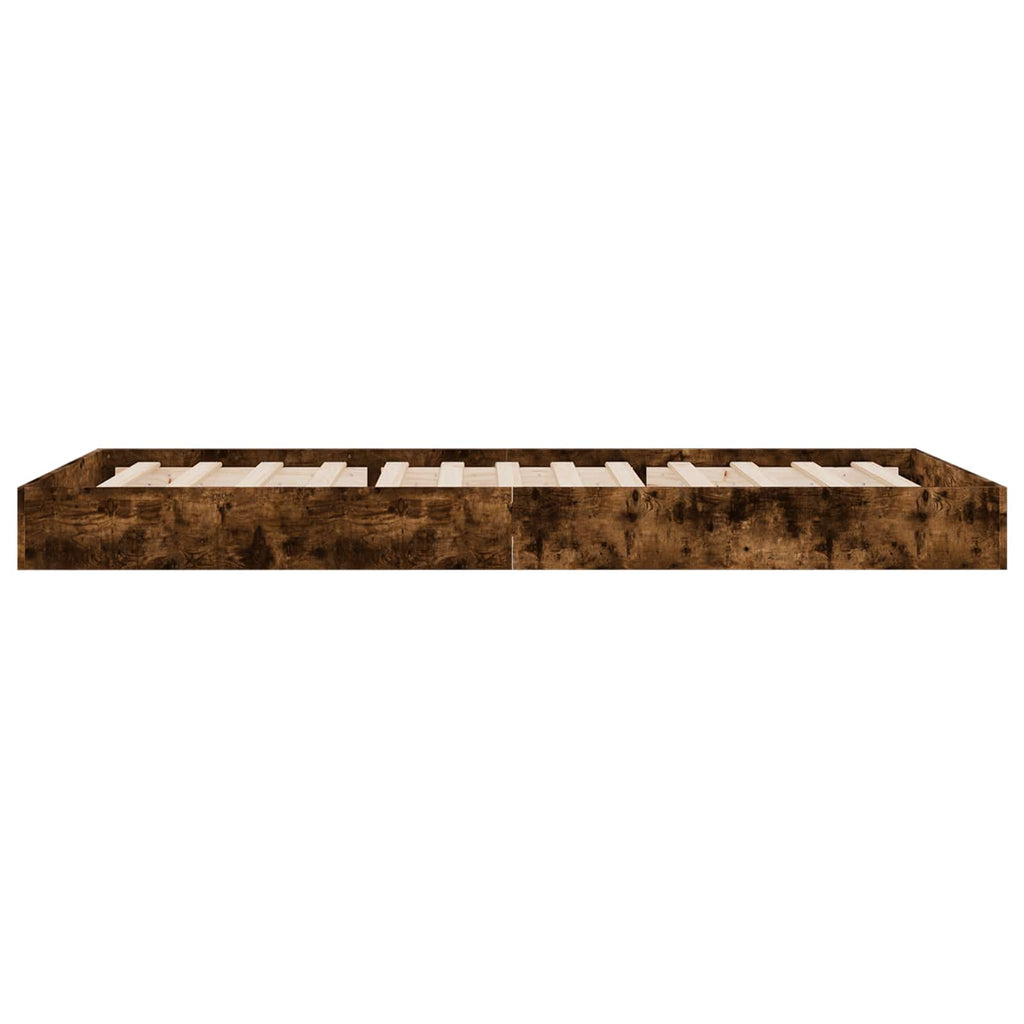 vidaXL Rama łóżka podłogowego Dąb wędzony 80 x 200 cm