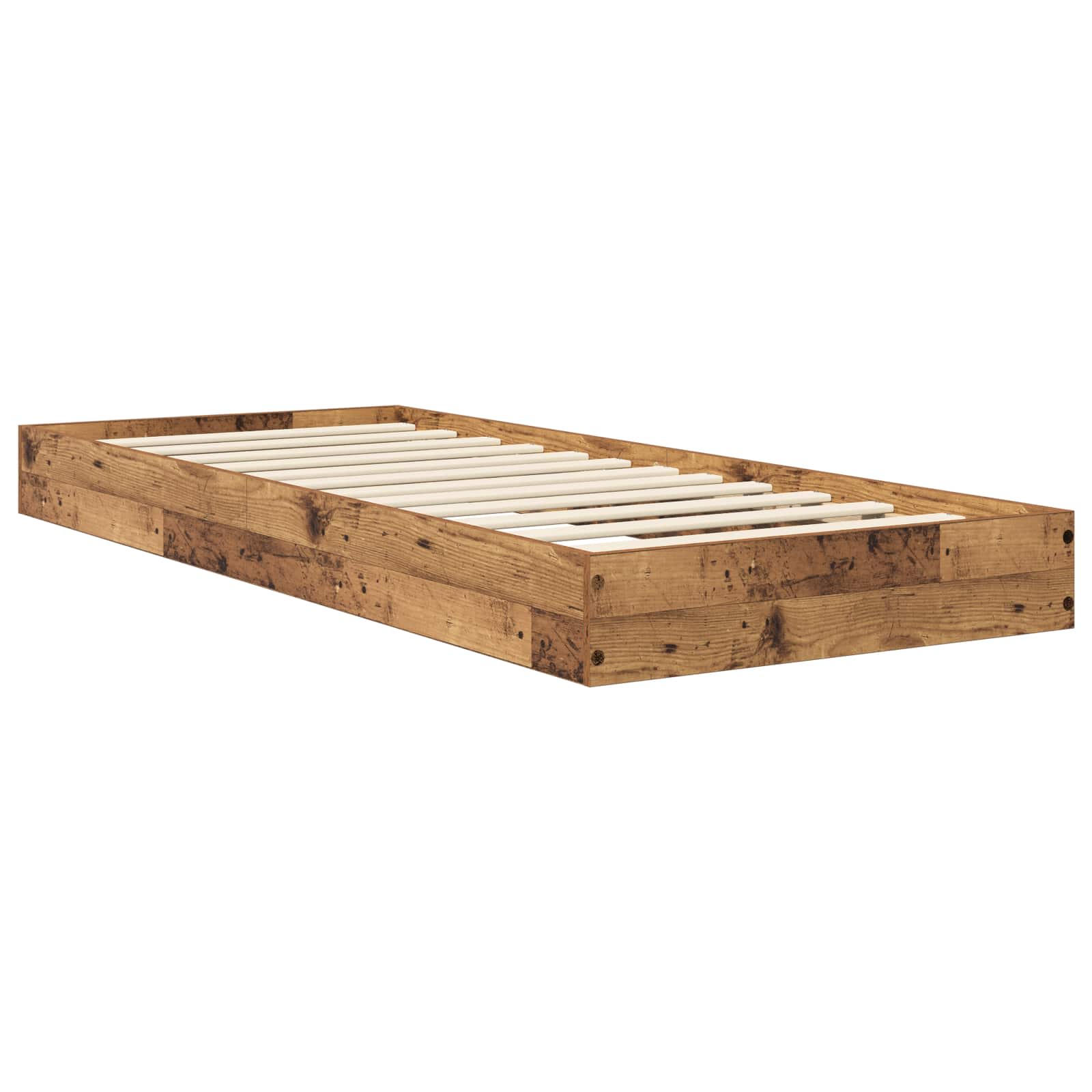 vidaXL Rama łóżka podłogowego Stare drewno 80 x 200 cm
