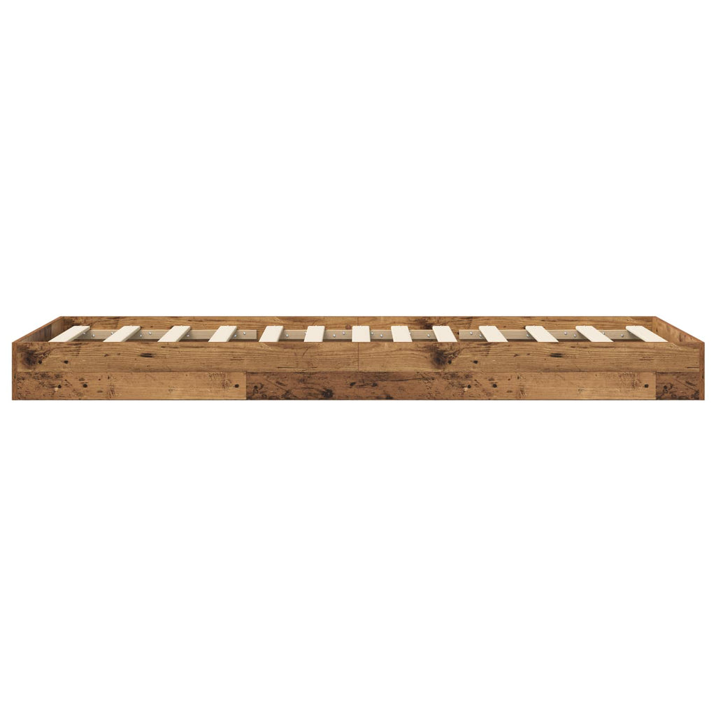 vidaXL Rama łóżka podłogowego Stare drewno 80 x 200 cm