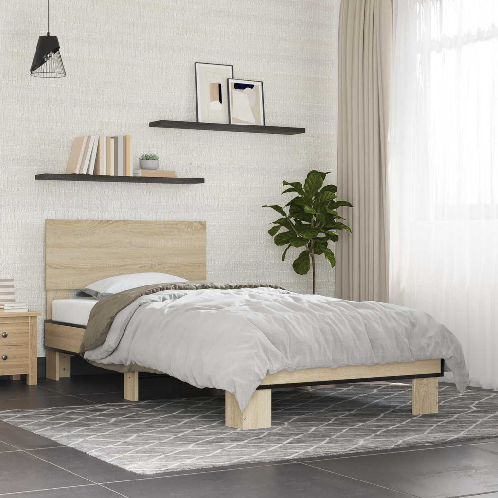 vidaXL Rama łóżka z wezgłowiem dąb Sonoma 80 x 200 cm