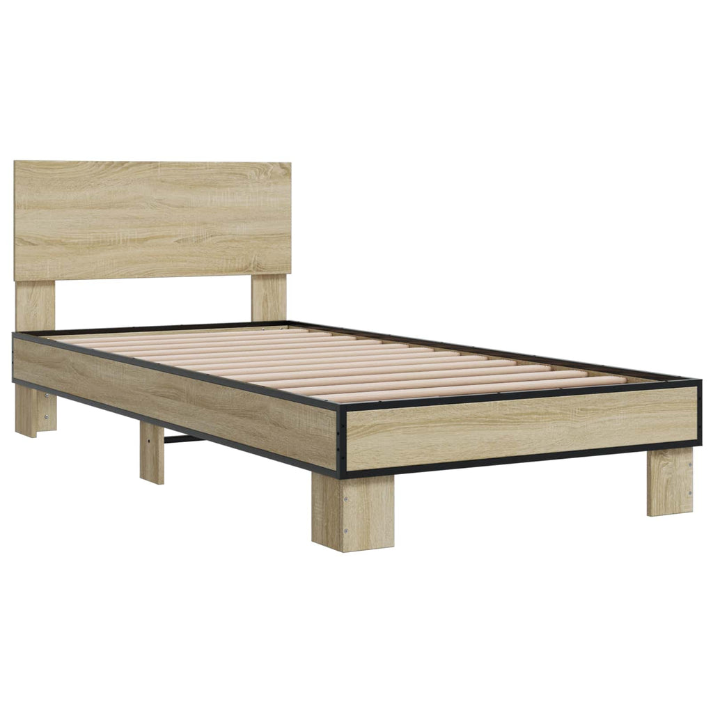 vidaXL Rama łóżka z wezgłowiem dąb Sonoma 80 x 200 cm