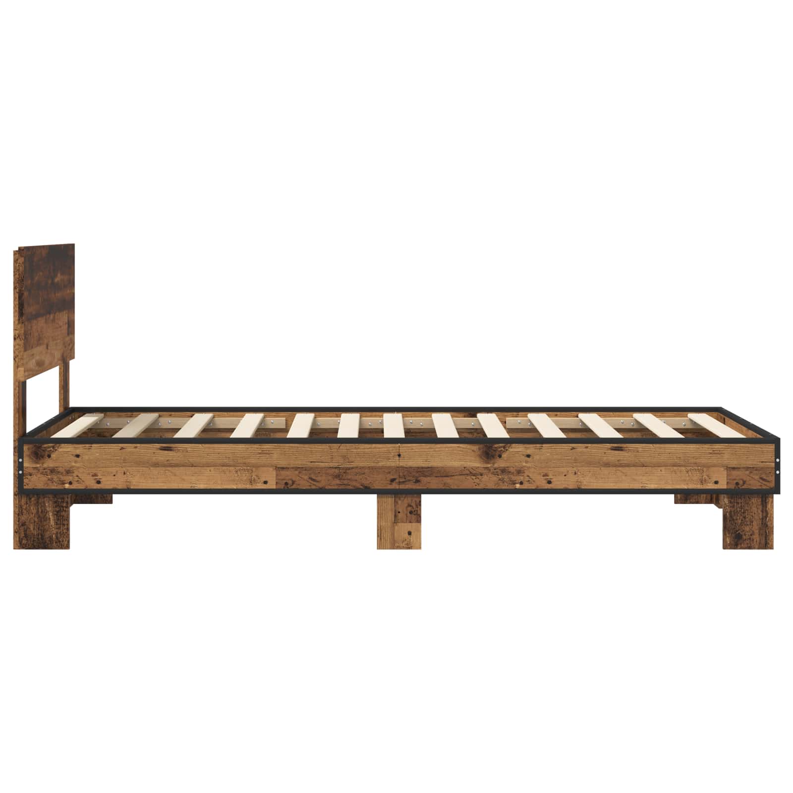 vidaXL Rama łóżka z wezgłowiem Stare drewno 80 x 200 cm