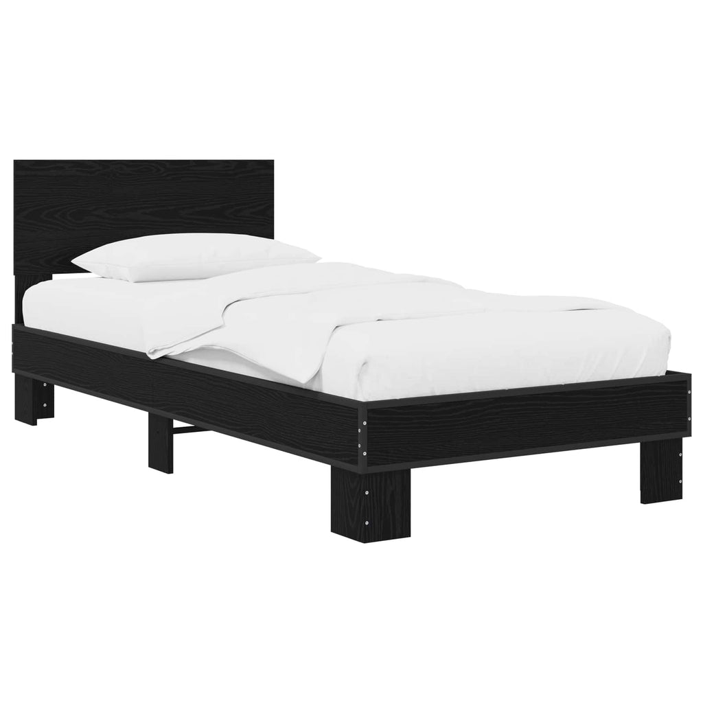 vidaXL Rama łóżka z wezgłowiem Czarny dąb 80 x 200 cm