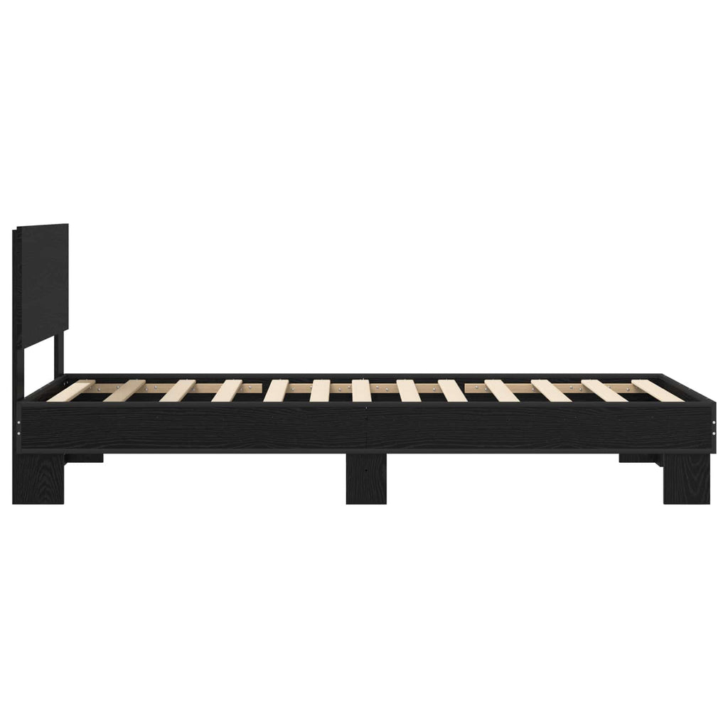 vidaXL Rama łóżka z wezgłowiem Czarny dąb 80 x 200 cm
