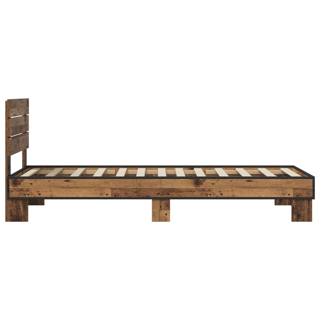 vidaXL Rama łóżka z wezgłowiem Stare drewno 80 x 200 cm