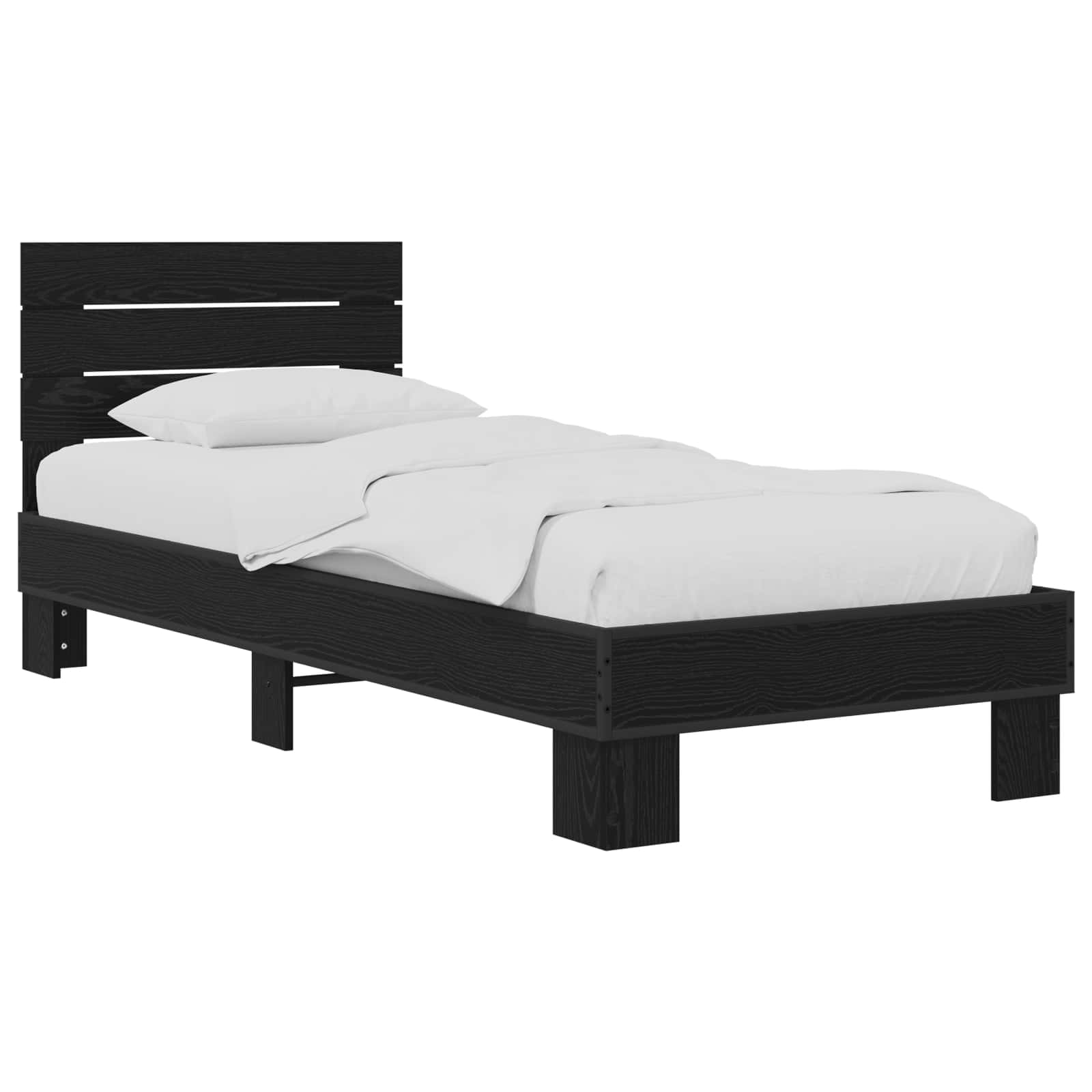 vidaXL Rama łóżka z wezgłowiem Czarny dąb 80 x 200 cm