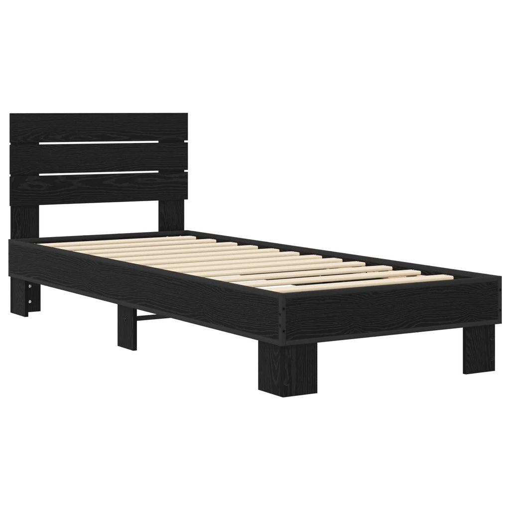 vidaXL Rama łóżka z wezgłowiem Czarny dąb 80 x 200 cm