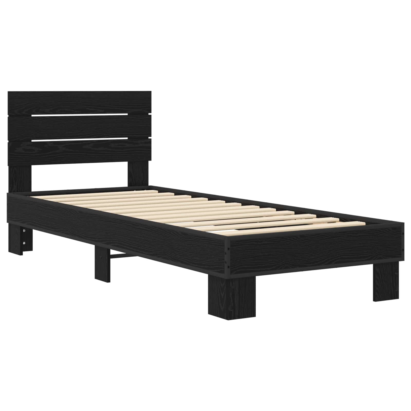 vidaXL Rama łóżka z wezgłowiem Czarny dąb 80 x 200 cm