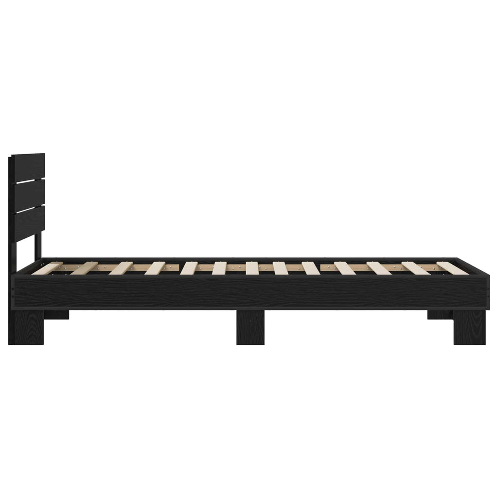 vidaXL Rama łóżka z wezgłowiem Czarny dąb 80 x 200 cm