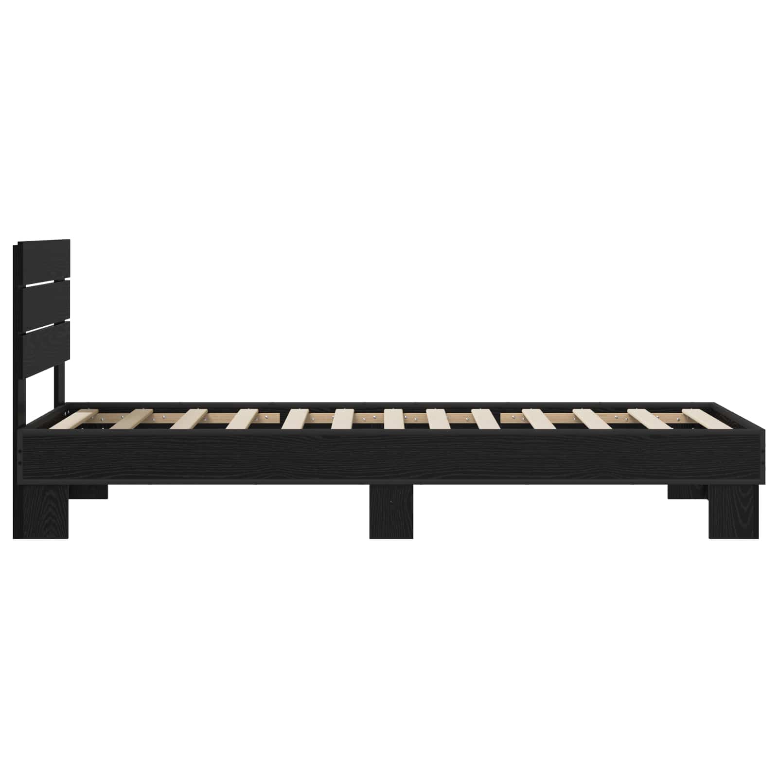 vidaXL Rama łóżka z wezgłowiem Czarny dąb 80 x 200 cm