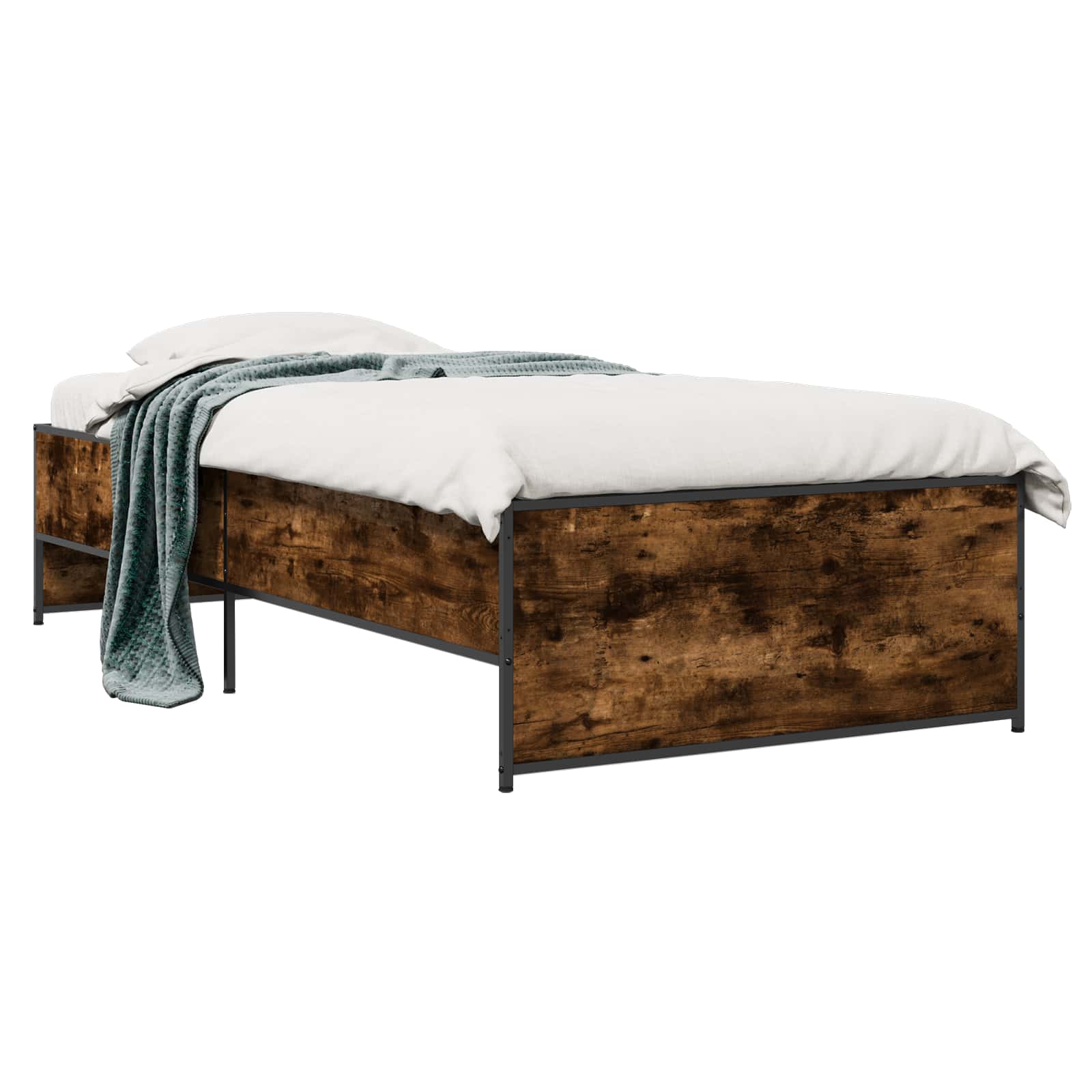 vidaXL Ramka łóżka Dąb wędzony 80 x 200 cm Drewno inżynieryjne