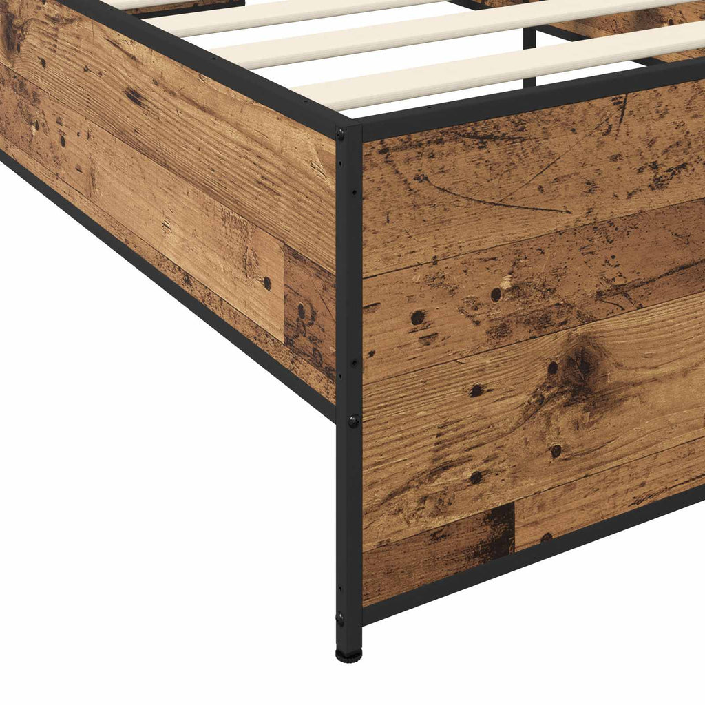 vidaXL Ramka łóżka Stare drewno 80 x 200 cm Drewno inżynieryjne