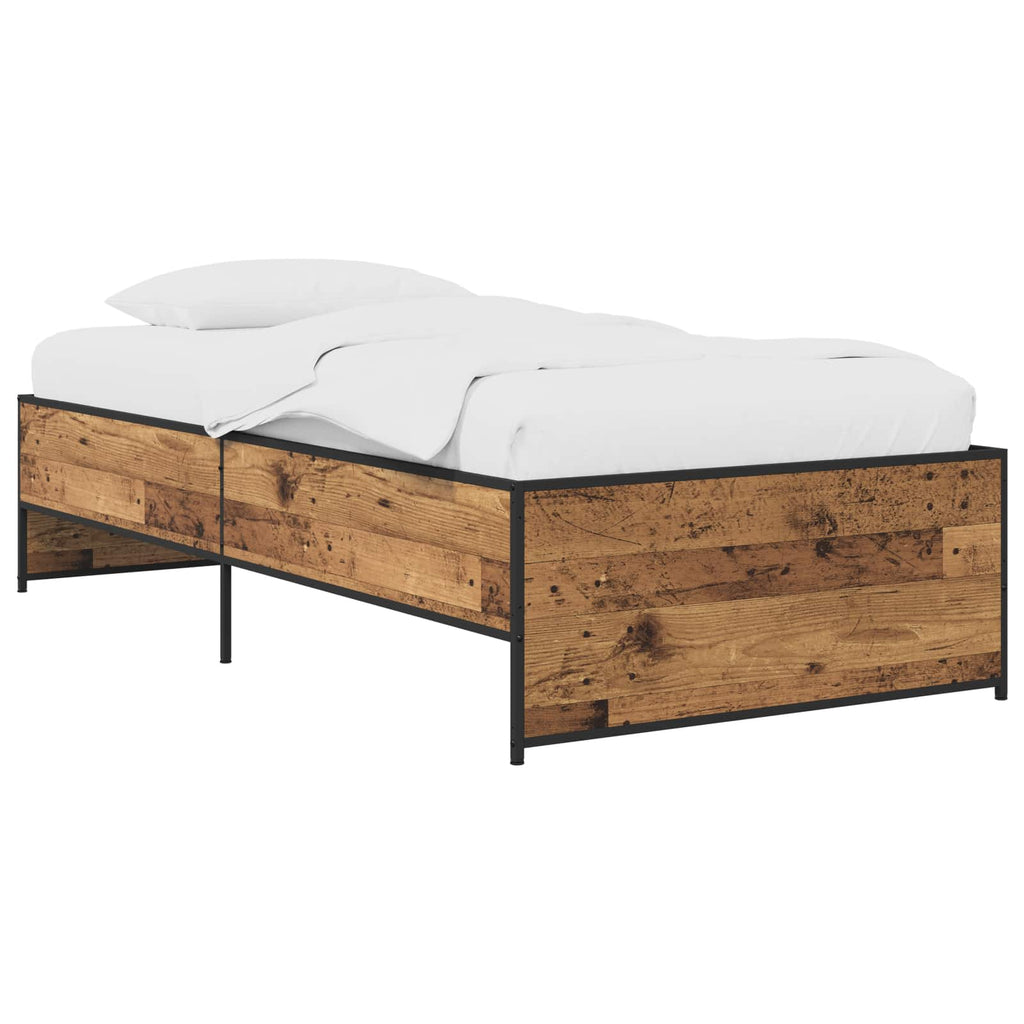 vidaXL Ramka łóżka Stare drewno 80 x 200 cm Drewno inżynieryjne