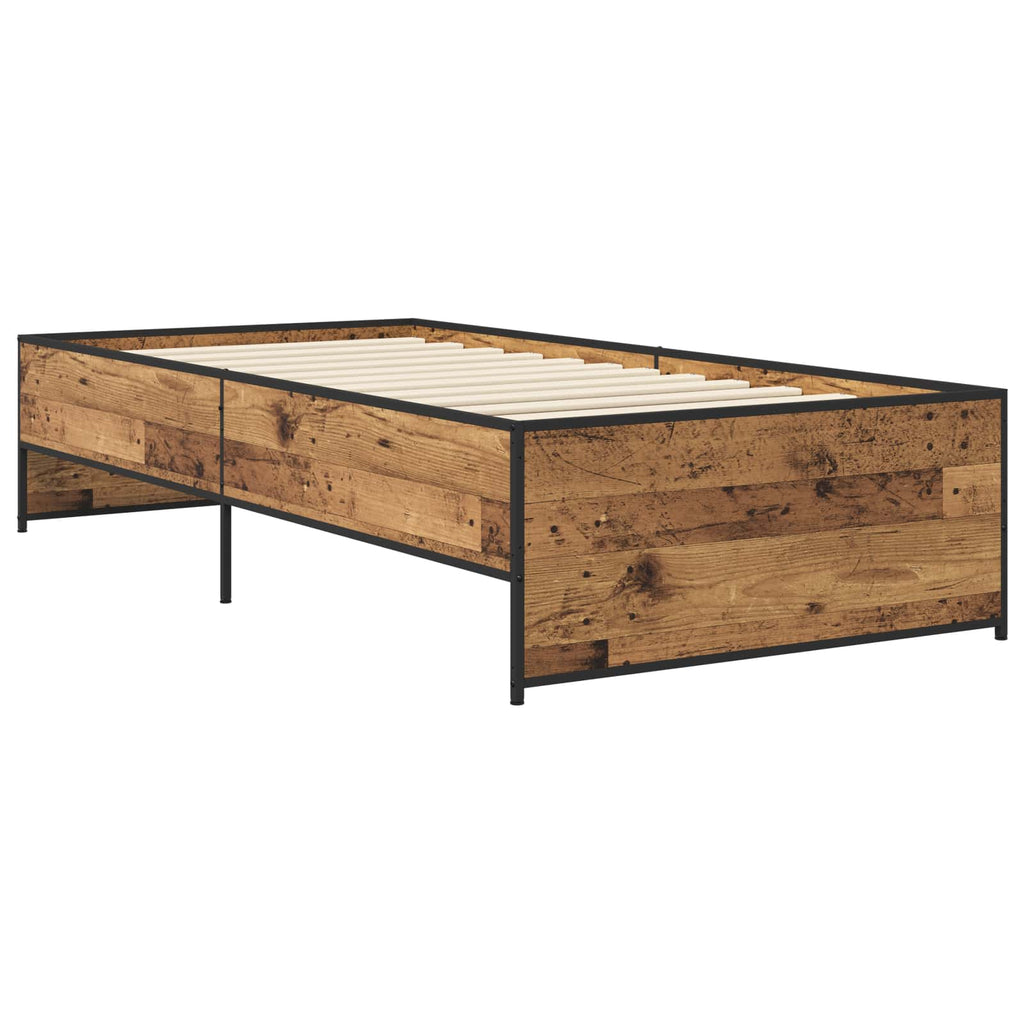 vidaXL Ramka łóżka Stare drewno 80 x 200 cm Drewno inżynieryjne